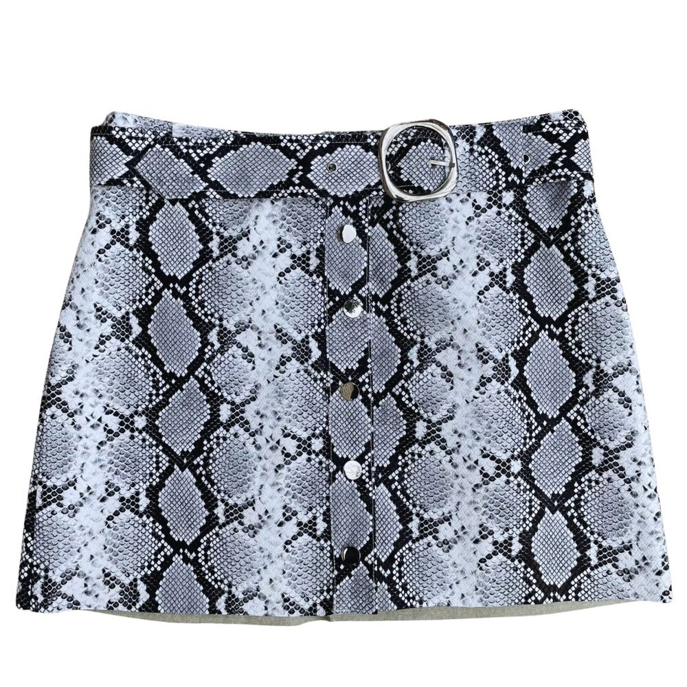 Nasty Gal Let Me Snake You Out Faux Leather Skirt, size Large - Picture 2 of 7